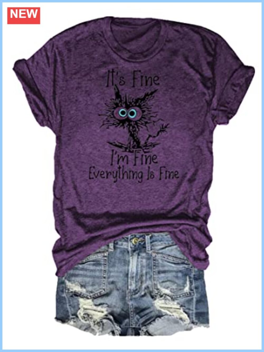 Women's Funny Cat Graphic Tee Shirt Loose Fit Short Sleeve Casual Top